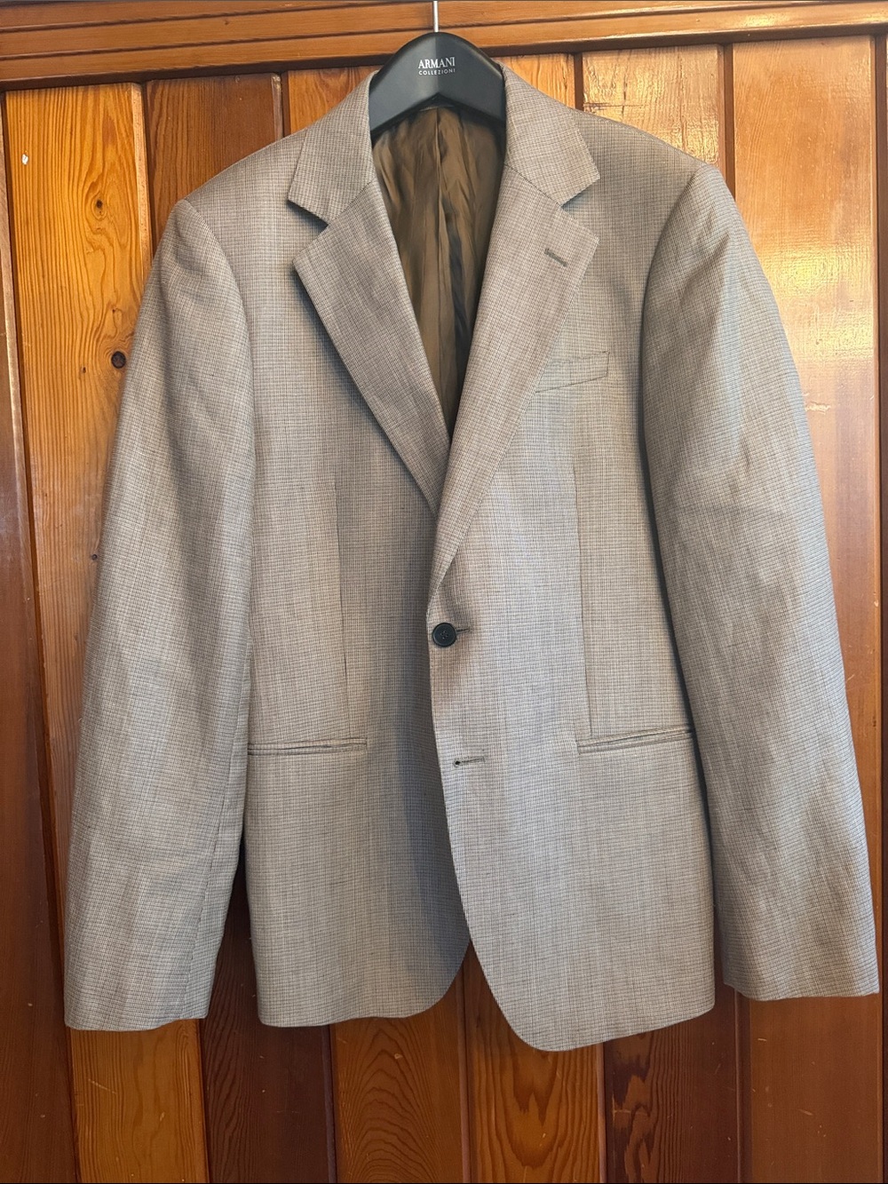 Reiss Tan Brown Slim Men's Linen Wool Blend Blazer 40R